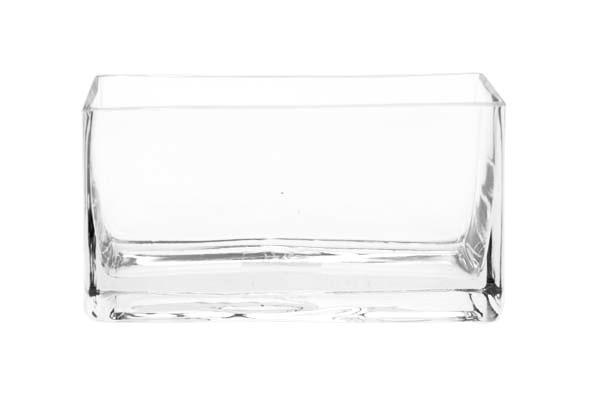 Glass vase (rectangle) Rh 6.5 X20, 3Xh11, 5Cm