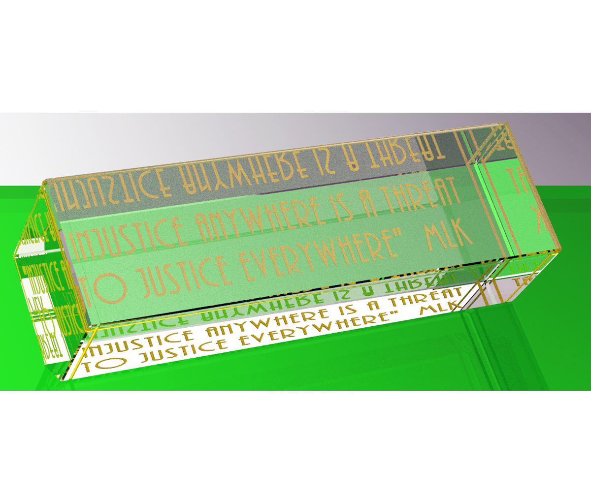 Engraved quote: Injustice (Gold)